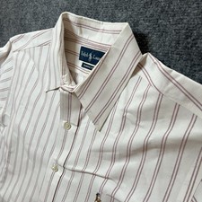Ralph Lauren Button Shirt Classic Fit Long Sleeve White Stripes 16 1/2 32/33