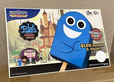 Rare 2008 Blue Bunny Cartoon Network Bloo Fosters Ice Cream Truck Sticker 8''x 5''