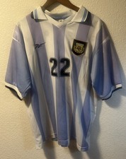 Argentina 1999-01 Riquelme #22 Reebok Jersey XL Vintage Flock Nameset AFA Rare
