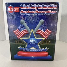 4th of July Inflatable Outdoor Decorations 6FT USA Flag Patriotic Star New