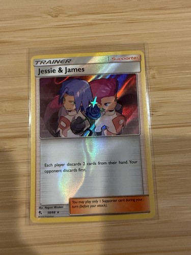 JESSIE & JAMES 58/68 RARE HIDDEN FATES POKEMON REVERSE HOLO NM
