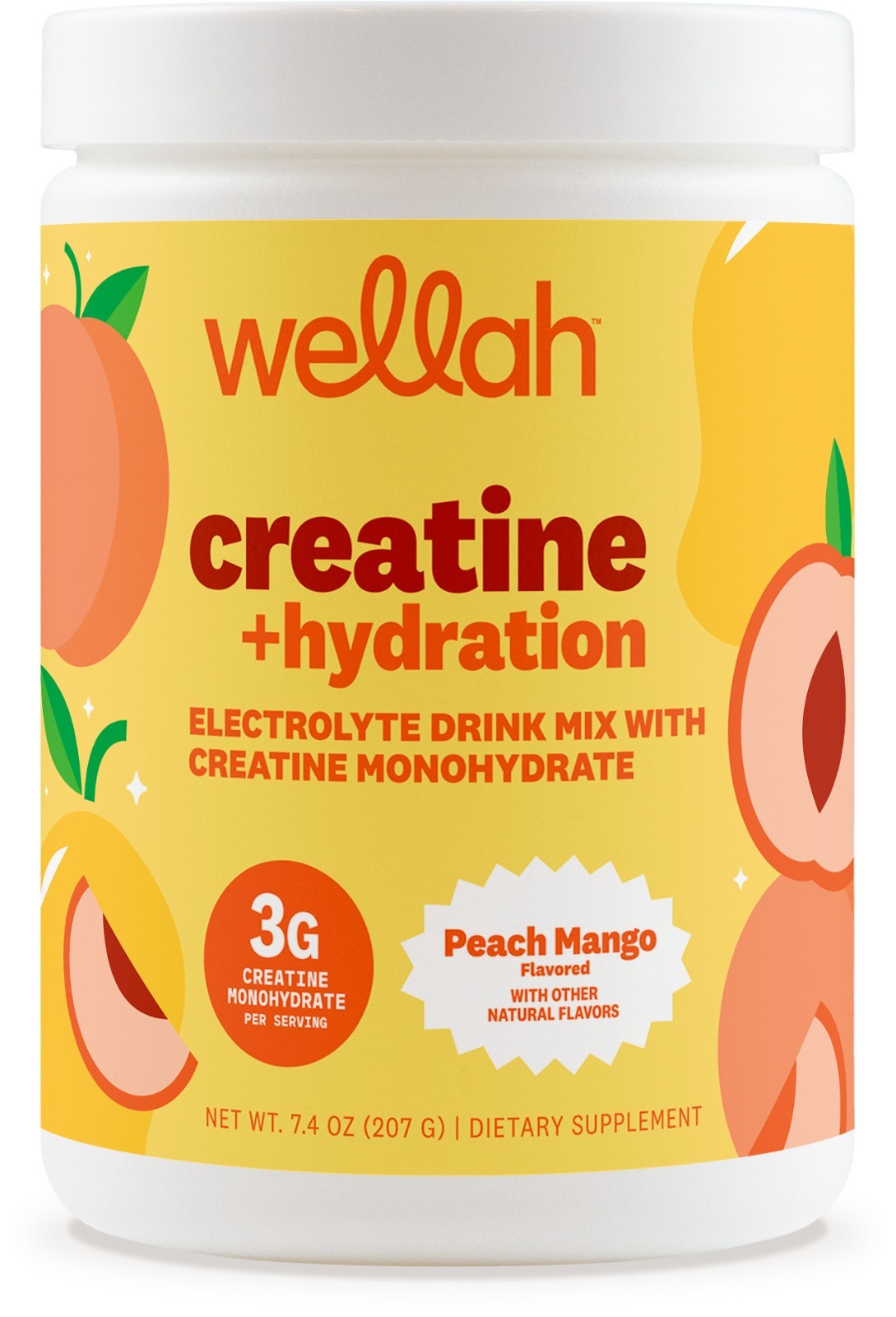 Wellah Creatine Electrolytes Powder Peach Mango 30 Servings 3890₽