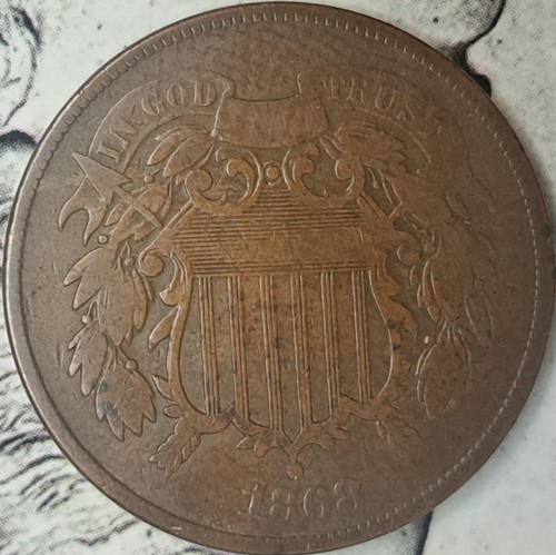 1868 Two-Cent Piece Coin