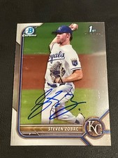 Steven Zobac Signed Card 2022 1st Bowman Chrome In Person Autograph (IP) Auto