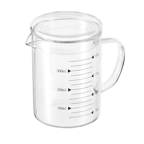 350Ml Glas Messbecher 3.3 Borosilikatglas Mit Schwarzer Skala, FlüSsigkeitsmess-image