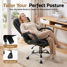 Artiss Executive Office Chair PU Leather Recline Computer Gaming Chair Black — image 5