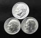 1955 P-D-S 10c SILVER Roosevelt Dime  BU Year Set.  (R157)