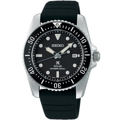 SEIKO ProspeX SNE573P1 Solar Divers 200m Watch Rubber V147 Black Rubber Date NOS
