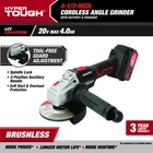 Hyper Tough 20V Max 4.0Ah Brushless Cordless Angle Grinder 4-1/2" w/Battery