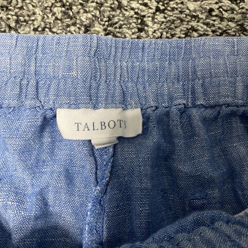 Talbots 100% Linen Light Blue Drawstring Pants Size 12 32x29 - Picture 3 of 5