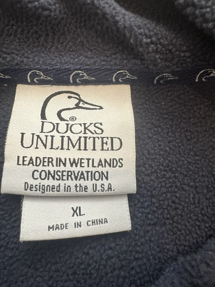 DUCKS UNLIMITED Vest Full Zip Sleeveless Navy Fleece Lined MENS XL NWOT - Image 3 of 4