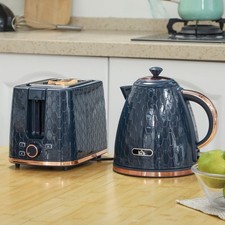 Kettle and Toaster Set Modern Stainless Steel Kitchen Appliance Pair