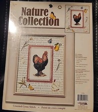 Leisure Arts Nature Collection ROOSTER Coq Counted Cross Stitch Kit #115562 VTG