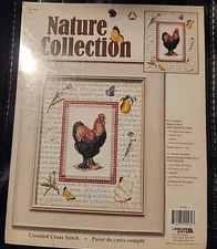 Leisure Arts Nature Collection ROOSTER Coq Counted Cross Stitch Kit #115562 VTG