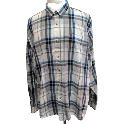 Chemise Wrangler 2XL Blanc Bleu et Gris à Grands Carreaux - Photo 1/4