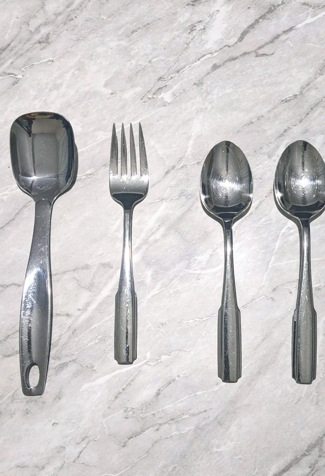 ONEIDA Stainless Steel Four Piece Serving Set Flatware Spoons ,Fork