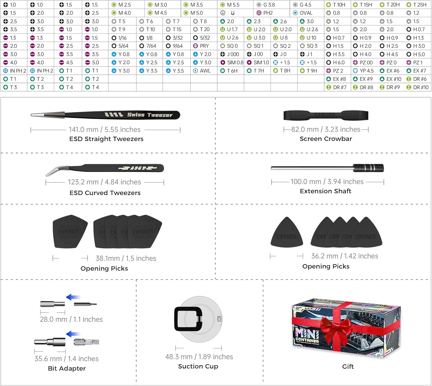 Precision Ratchet Screwdriver Set with Case, JAKEMY 180 Fo169 Version 