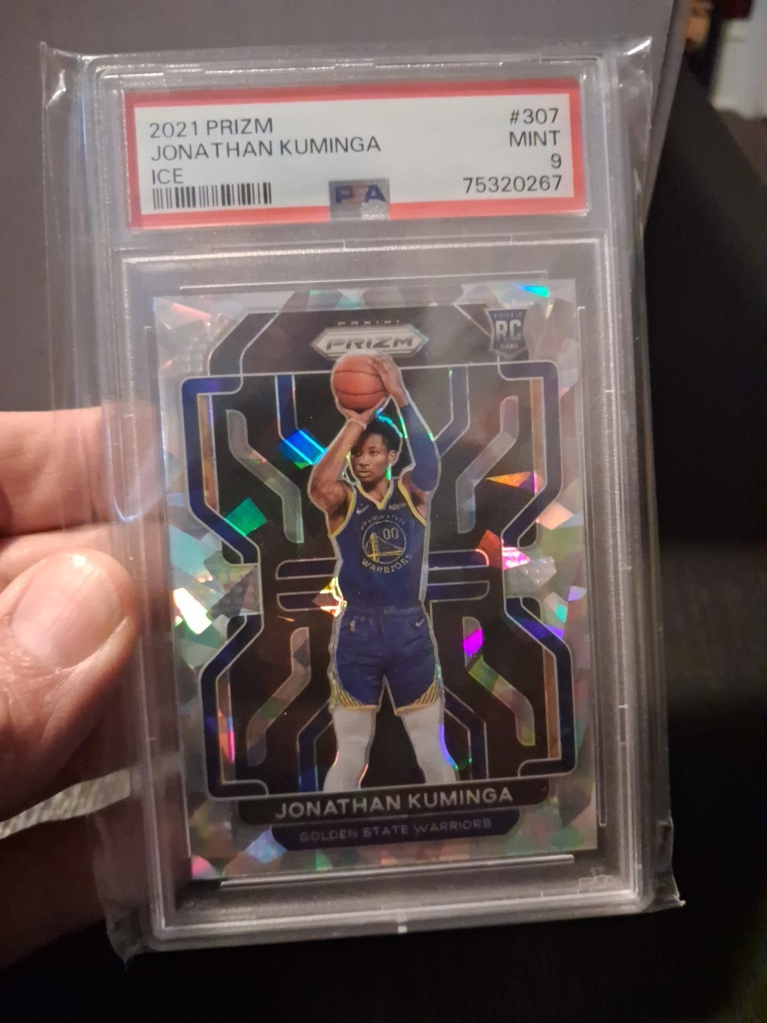 2021-22 Panini Prizm Jonathan Kuminga #307 Ice Prizm (RC) PSA 9 Mint Rookie