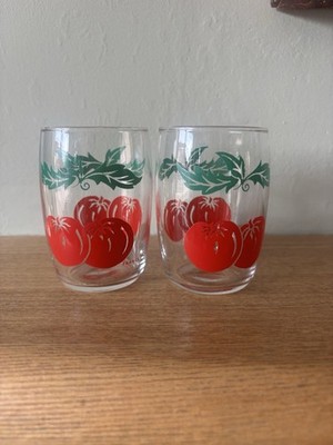 Vintage Französische Tomatensaft Gläser 2er Set 70er Jahre MCM France Cottagecore