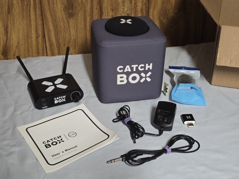 Gray Catchbox Plus Cube Throwable Microphone, Charger Tested Exc. Condition