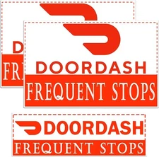 3 Pack Doordash Magnetic Sign for Car, Car Magnets White-Red 3 