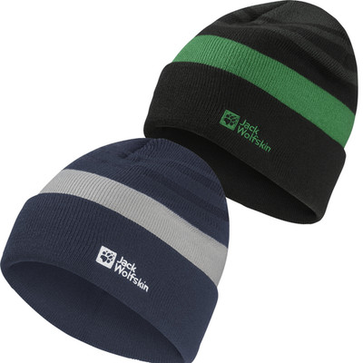 Jack Wolfskin Kids Stripy Knit Winter Beanie