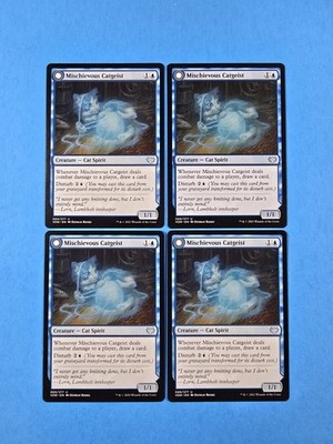 4x Mischievous Catgeist Catlike Curiosity Crimson Vow Mtg Creature Cat Spirit 69