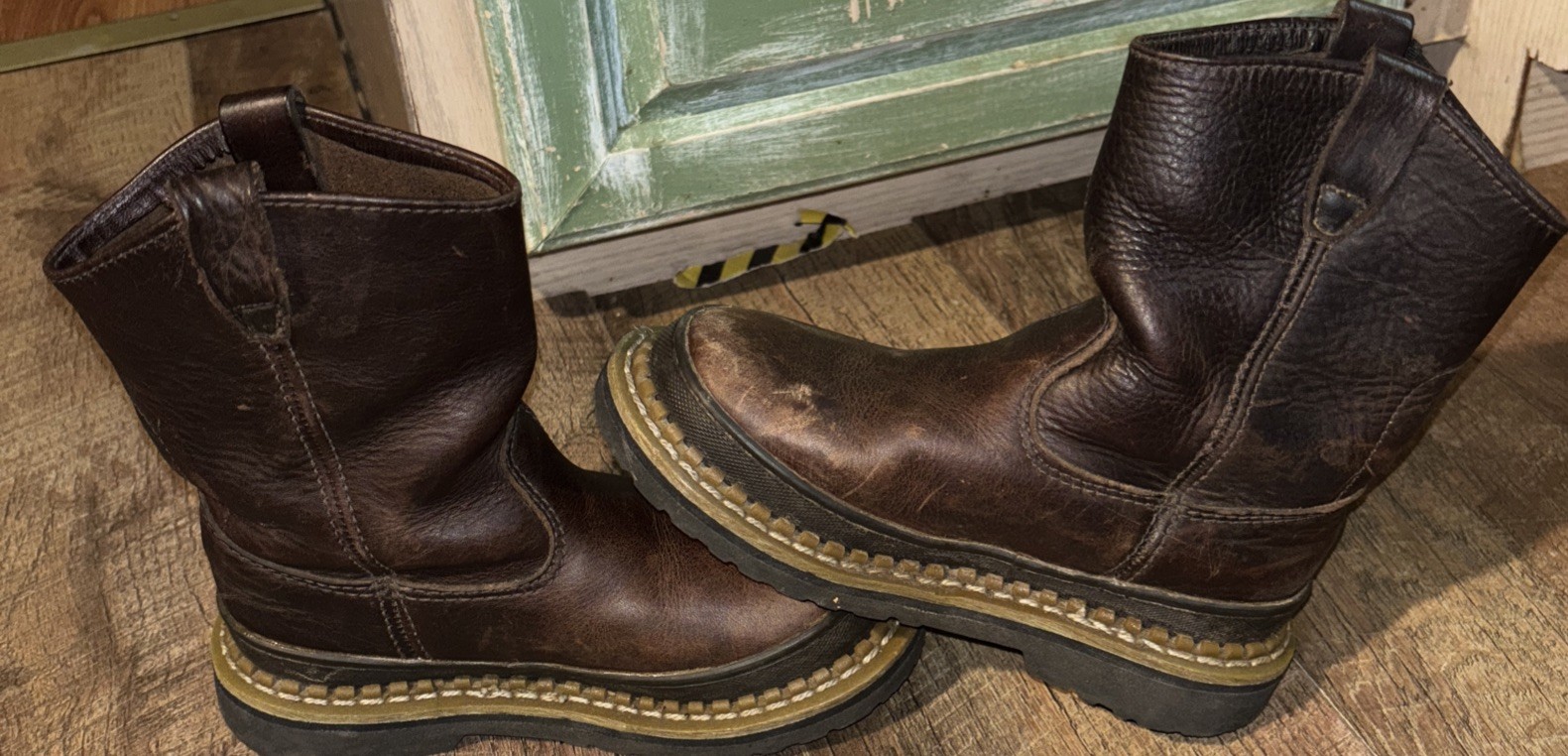 Georgia Giant Wellington Boys Size 13M Brown Outdoor Pull On Cowboy Boots