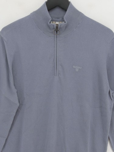 Jersey Barbour Hombre M Azul 100% Algodón Cuello Simulado Pullover Nuevo con etiquetas - Imagen 3 de 5