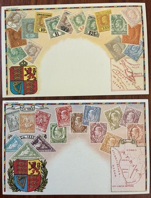 GB Colonies Classic Stamps Flag Embossed Postcard Straits Cape Of Good Hope