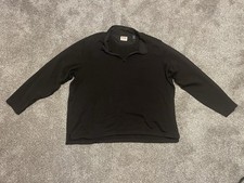 Men  s Wrangler Authentics Black Pullover 1/4 Zip Sweater Workwear