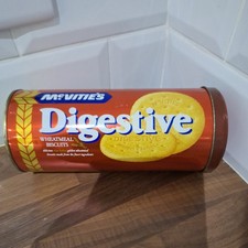 Vintage McVities Digestive Circular Cylinder Biscuit Tin Tube