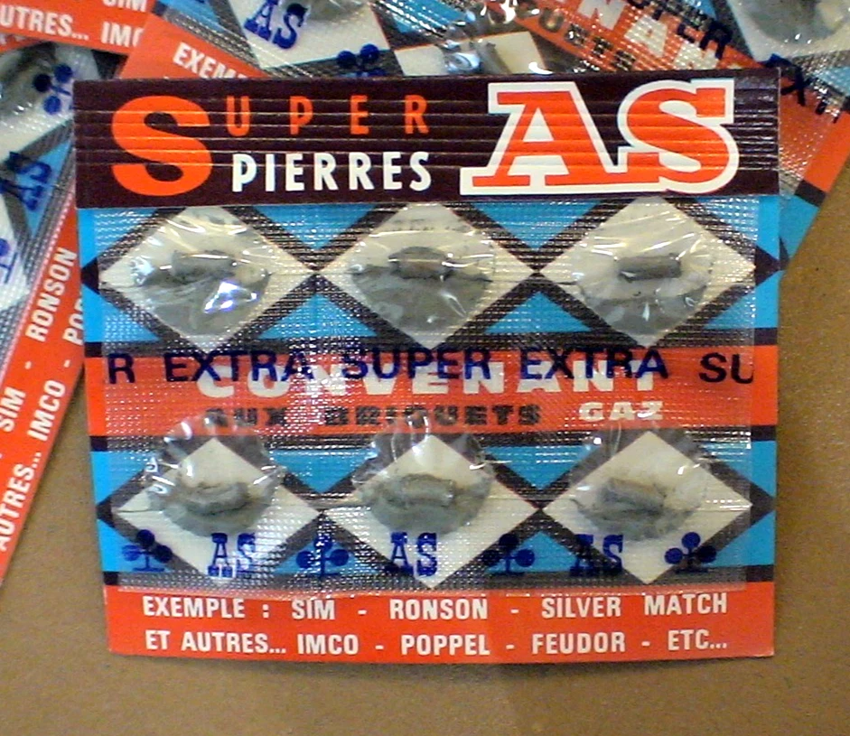 Lot 5 Pochettes / 30 pierre AS SUPER EXTRA P. tout type briquet Essence / Gaz - Photo 4/4