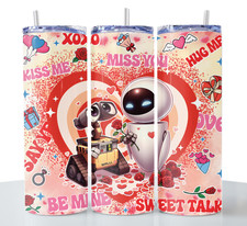 Vaso delgado Wall-e & Eva 20 oz aislado acero inoxidable