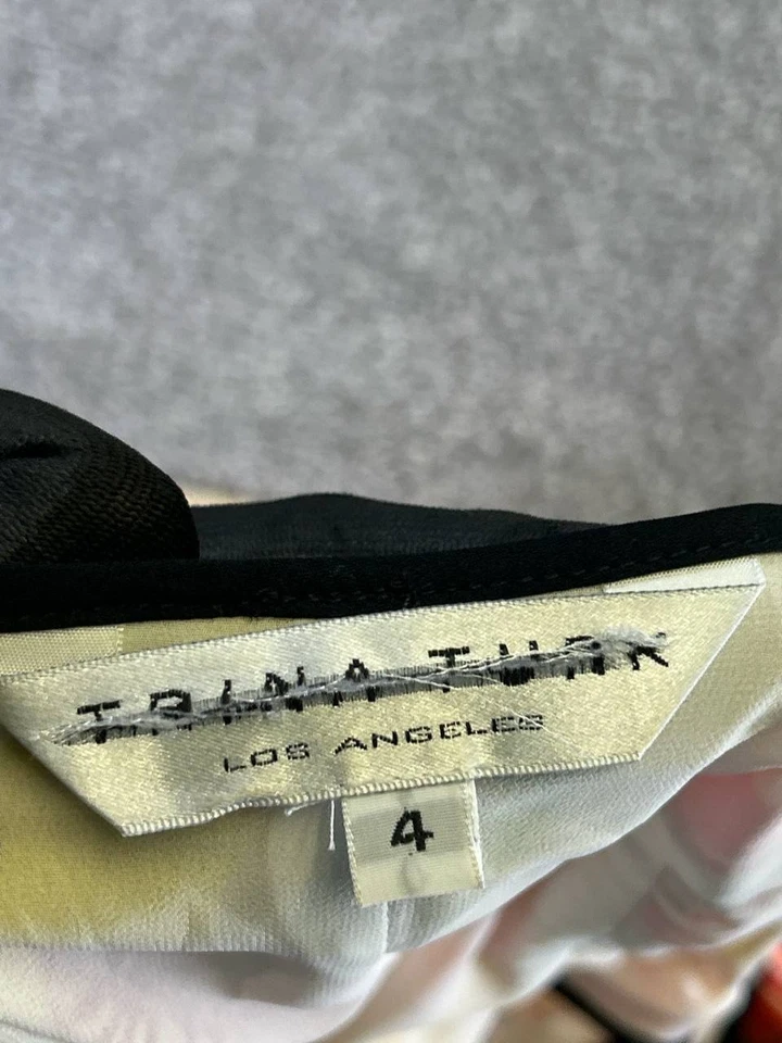 Vestido Trina Turk Mujer 4 Rojo Amarillo Beige Seda Floral Blusa Foto 3 de 4