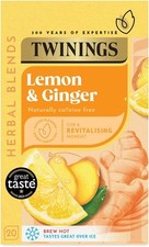 Twinings Lemon and Ginger Flavoured Tea - 80 Biodegradable Bags (Multipack of 4