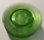 Lot Of 11 Hazel Atlas Florentine No. 2 Poppy Green 1930’s Uranium Salad Plates