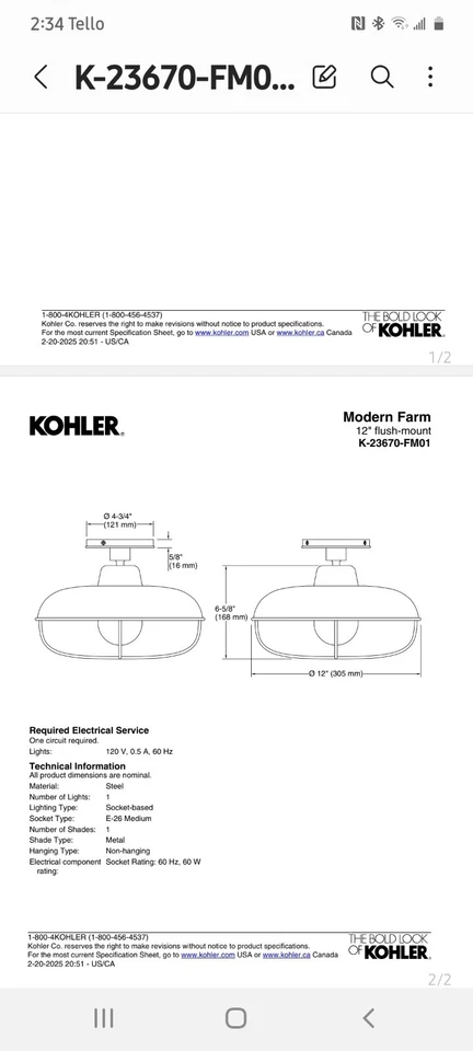 KOHLER LIGHTING 23670 NÍQUEL Valiente Foto 3 de 4
