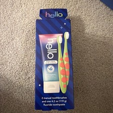 3pc Hello Toothpaste Dragon Dazzle  2 brushes 4.2 Oz new