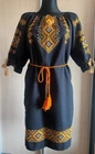 Ukrainian Hand Embroidered Women's Dress,   Size L,   Homespun  Linen,   Ukraine