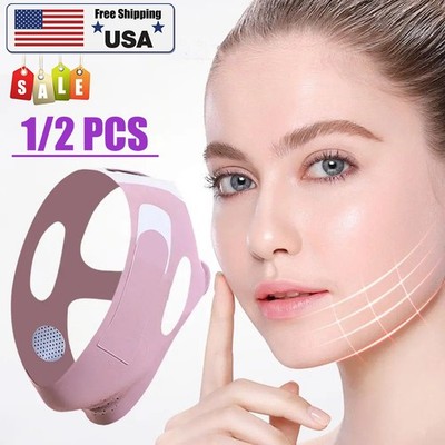 1/2x V-Line Lifting Mask & Chin Strap for Sleeping, Reusable Double Chin Reducer