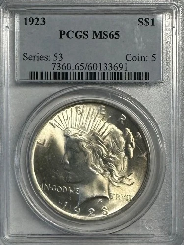 1923 Peace Dollar, MS 65 PCGS, NR