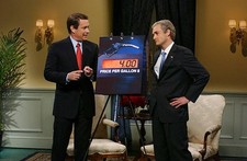 Snl Tom Hanks as Bill Frist Will Forte as George W Bush during 