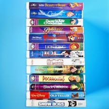13 Lot Walt Disney VHS Movies Clamshell Cases VG some Black Diamond Masterpiece