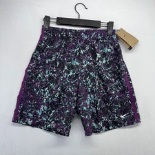 Nike Shorts Boys Kids large Purple Training Basketball Abstract Geometric 6" NEW