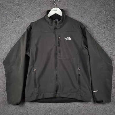 THE NORTH FACE Jacket Mens L Large Black Apex Bionic Softshell Fleece Lined
