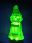 Fenton Burmese Hand Painted Uranium Glass Santa Clause Figurine Beautiful Piece