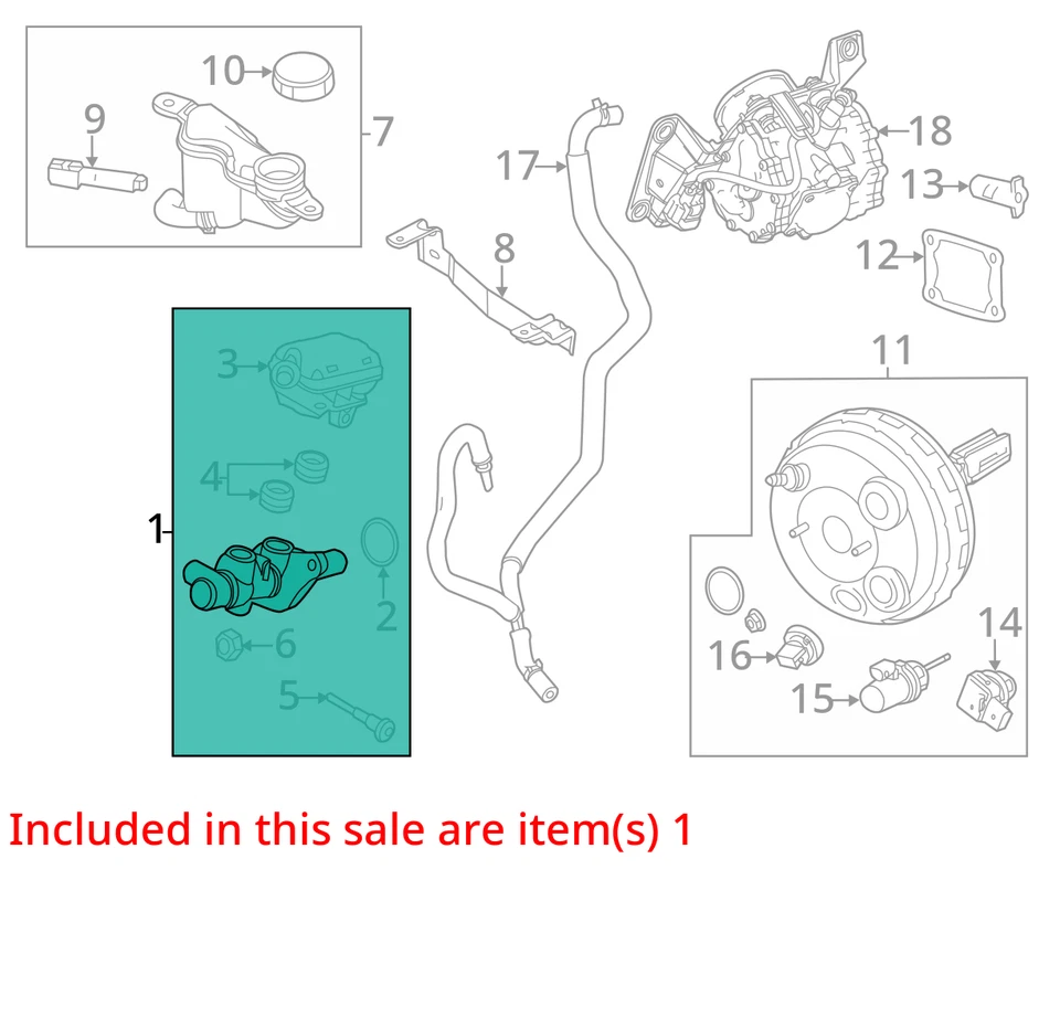 Lincoln MKZ 2012 cilindro maestro de freno fabricante de equipos originales 147 k millas (LKQ ~ 438579090) Foto 4 de 4