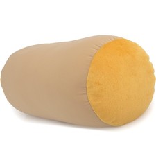 Microbead Bolster Neck Pillow Barely Beige 14"x8",Silky,Pain-Free Relaxing Sleep