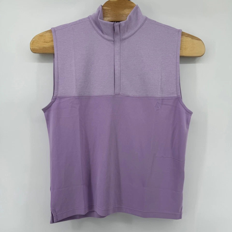 FootJoy Heather Yoke 1/2 Zip Vest Sleeveless Golf Top Lavender Mens Medium - Image 2 of 4